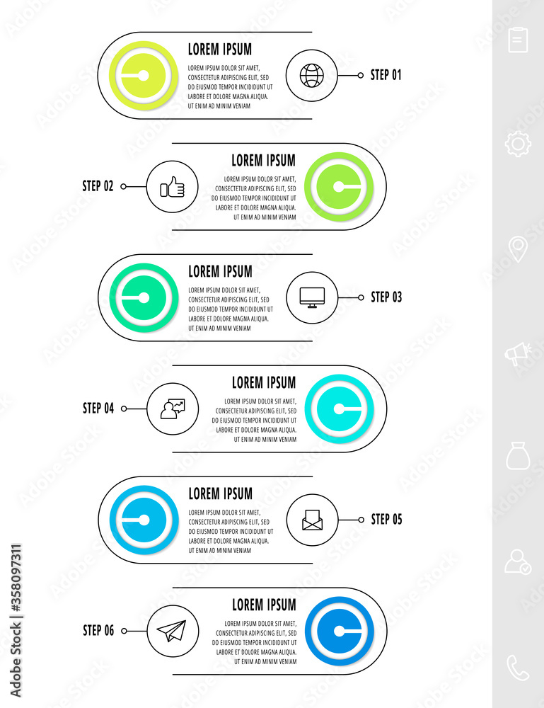 Infographics circular with six steps, parts, icons. Flat vector template. Can be used for diagram, business, web, banner, workflow layout, presentations, flow chart, timeline, content, levels. Infographics circular with six steps, parts, icons. Flat vector template. Can be used for diagram, business, web, banner, workflow layout, presentations, flow chart, timeline, content, levels.