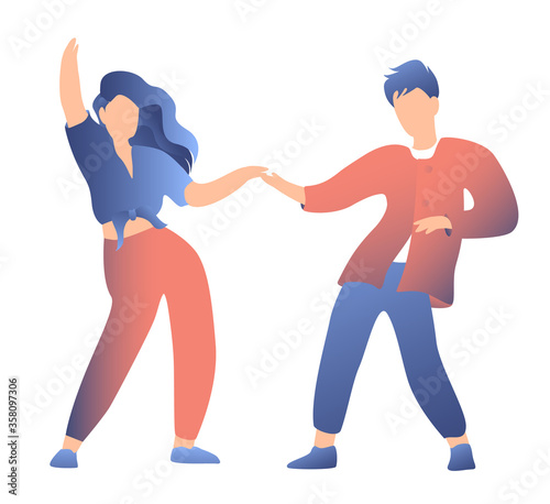 Stylish young guys dancing at a talent contest. Dancing at the party, The concept of fun parties together. Happy dancing people.