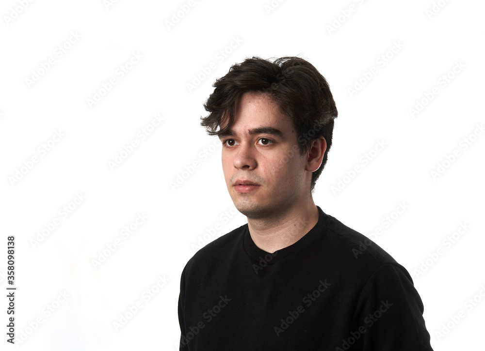 Obraz premium Portrait of Young Man on White Background.