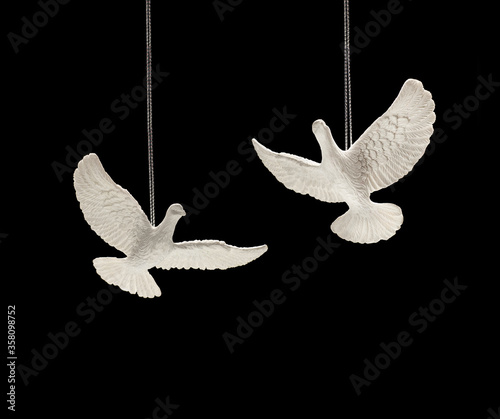 Each turtle dove is intricately sculptured from an artisan with resin material to look realistic like real doves. Turtle doves are a symbol of friendship and love. 
