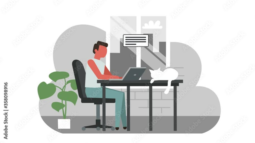 Stick Figure Color Pictogram Man Character Chatting in Home Laptop Cartoon Animation Luma Matte Stick Figure Color Pictogram Man Character Chatting in Home Laptop Cartoon Animation Luma Matte