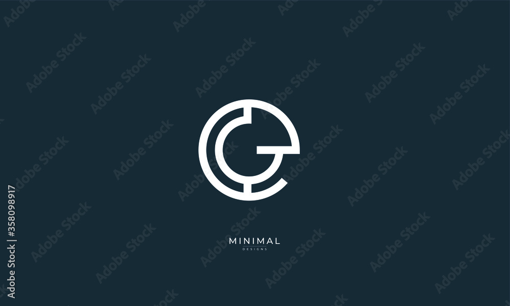 Fototapeta premium Alphabet letter icon logo GE or GE
