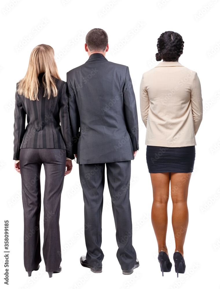 Back view group business people in suit. Back view group business people in suit.