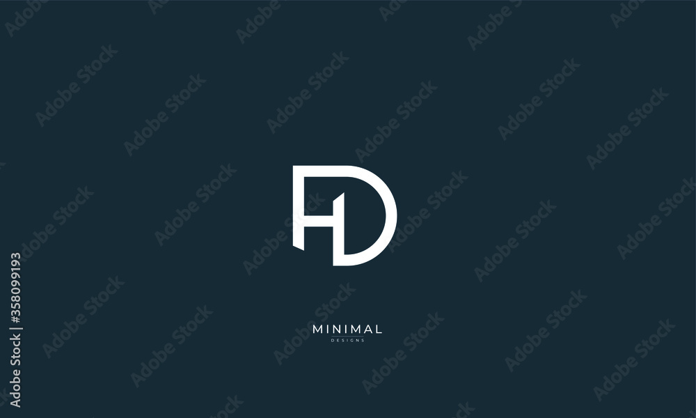 Alphabet letter icon logo HD or DH Alphabet letter icon logo HD or DH