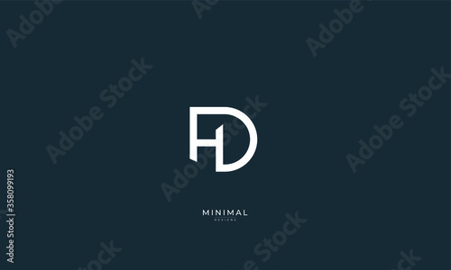 Alphabet letter icon logo HD or DH