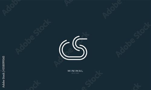 Alphabet letter icon logo CS