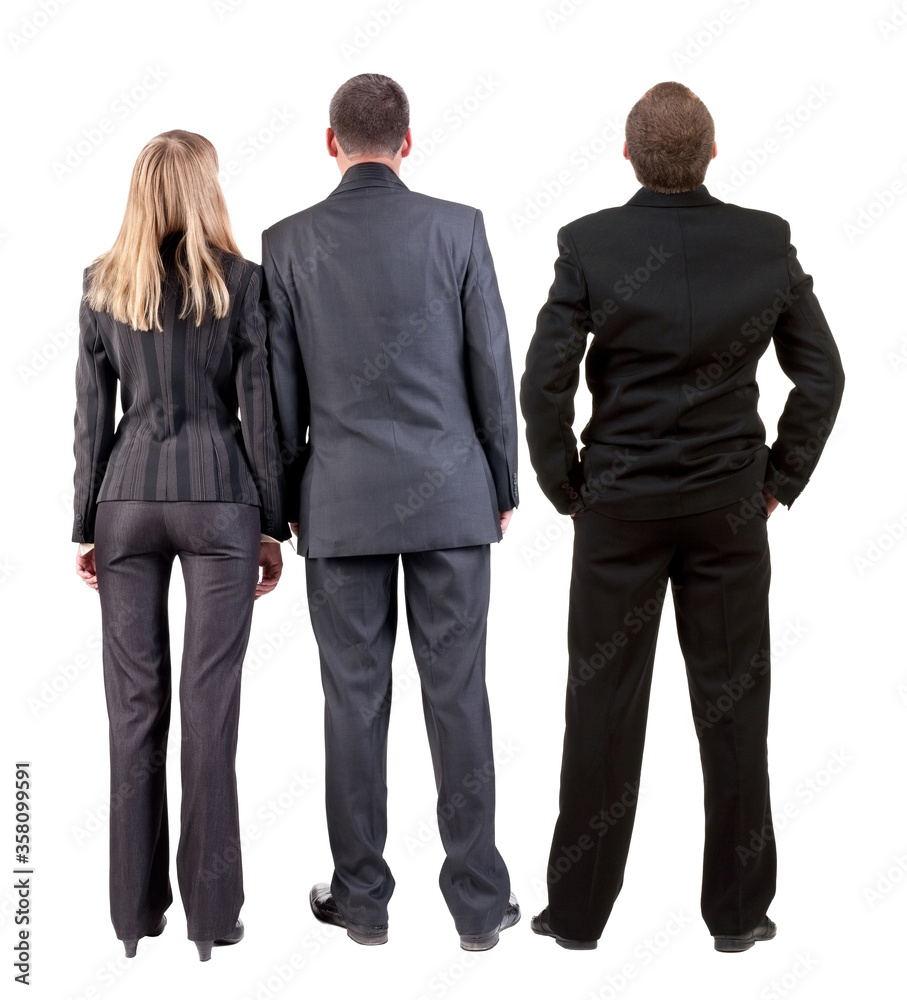 Back view group business people in suit. Back view group business people in suit.
