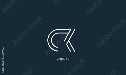Alphabet letter icon logo CK