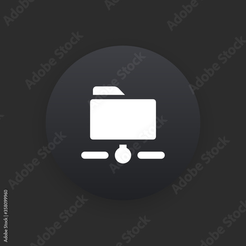 Folder Sharing -  Matte Black Web Button