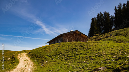 Beautiful alpine spring view at the famous Rossfeldstrasse near Berchtesgaden, Bavaria, Germany photo