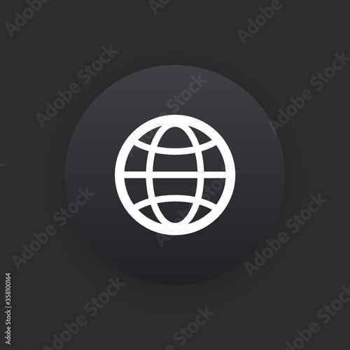 World Wide Web -  Matte Black Web Button