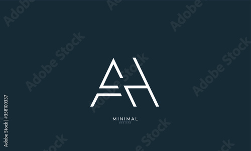 Alphabet letter icon logo AH photo