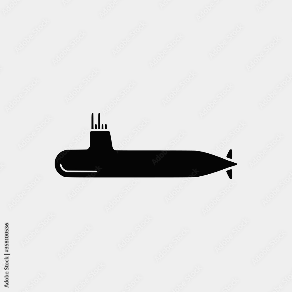 set of vector icons of ships and submarine 