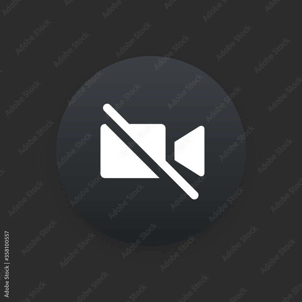 No Video - Matte Black Web Button No Video - Matte Black Web Button