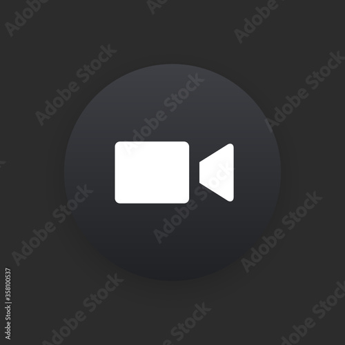 Video Camera -  Matte Black Web Button