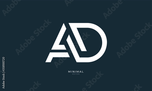 Alphabet letter icon logo AD