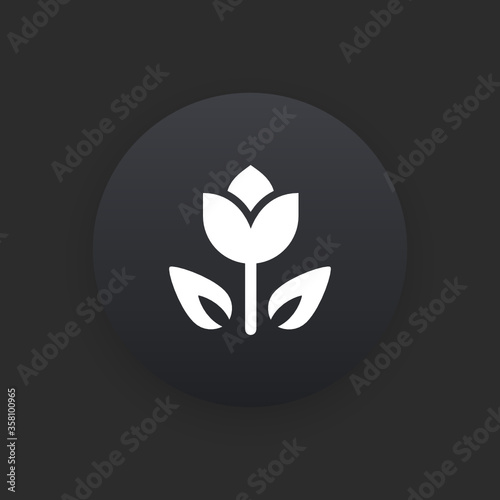 Flower -  Matte Black Web Button