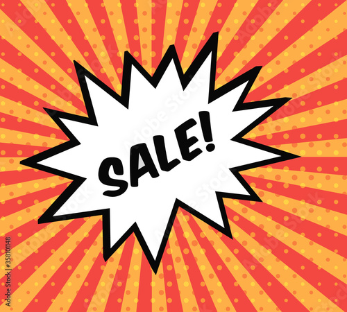 Radial striped pop art dotted sale bomb explosion text box