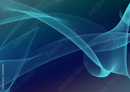 Abstract simple digital background with light green blue waves © Mary