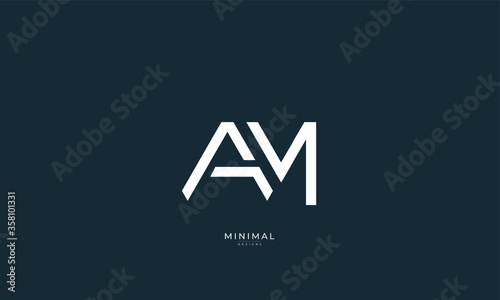 Alphabet letter icon logo AM