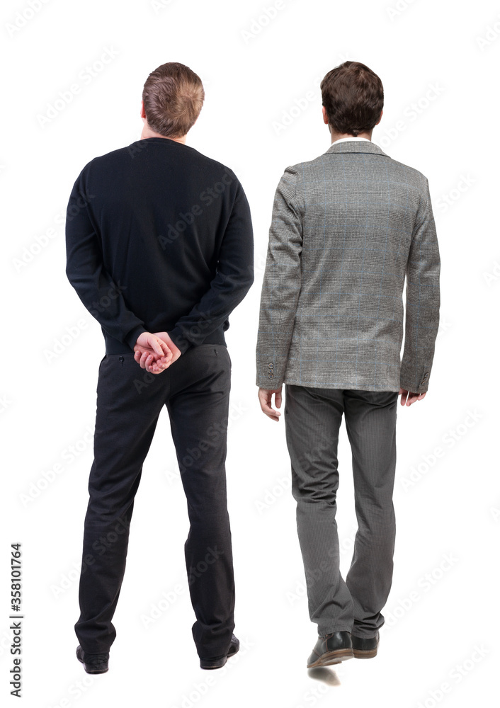 Back view of two business man in suit. Back view of two business man in suit.