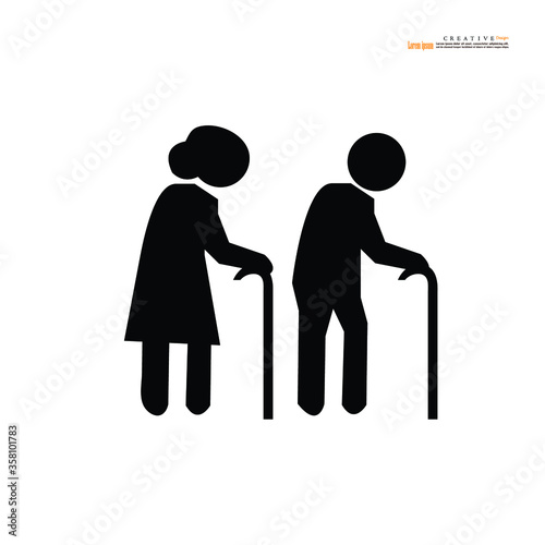Elder icon.old man on white background.vector illustration.