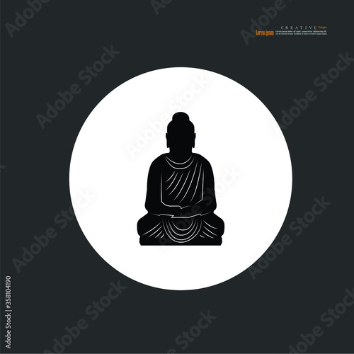 Thai Buddha on white background.buddha icon.vector illustration.