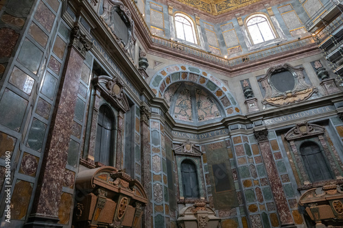 Panoramic view of interior of the Medici Chapels  Cappelle Medicee 