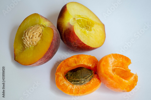 peach with apricot on a white background