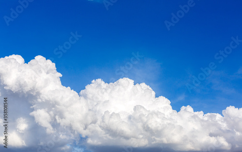 White cloud and blue sky with space.