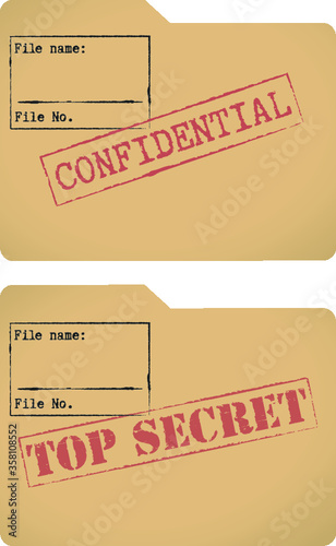 'Confidential' and 'Top secret' document file templates