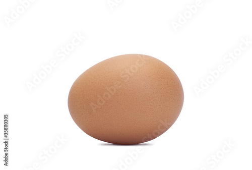 Brown chicken egg isolated on white backgroundd. Healthy food concept. Objects clipping path