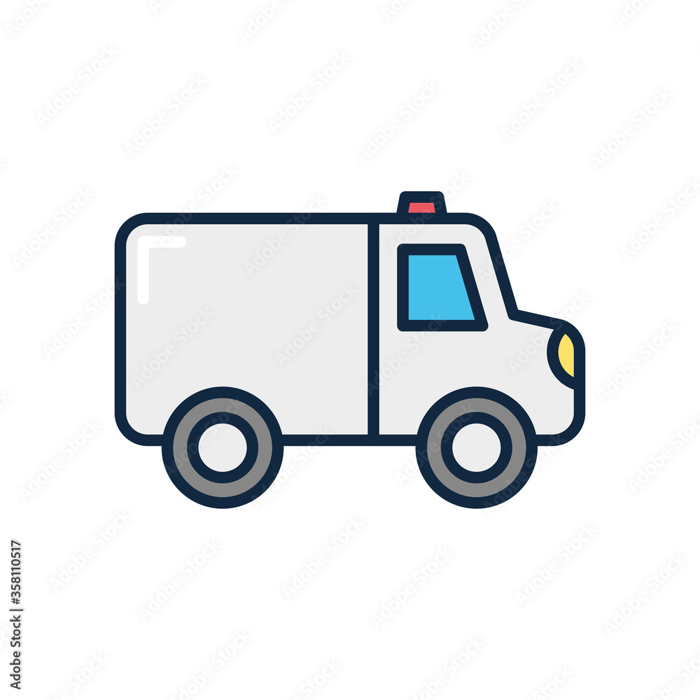 ambulance vehicle icon, line color style ambulance vehicle icon, line color style