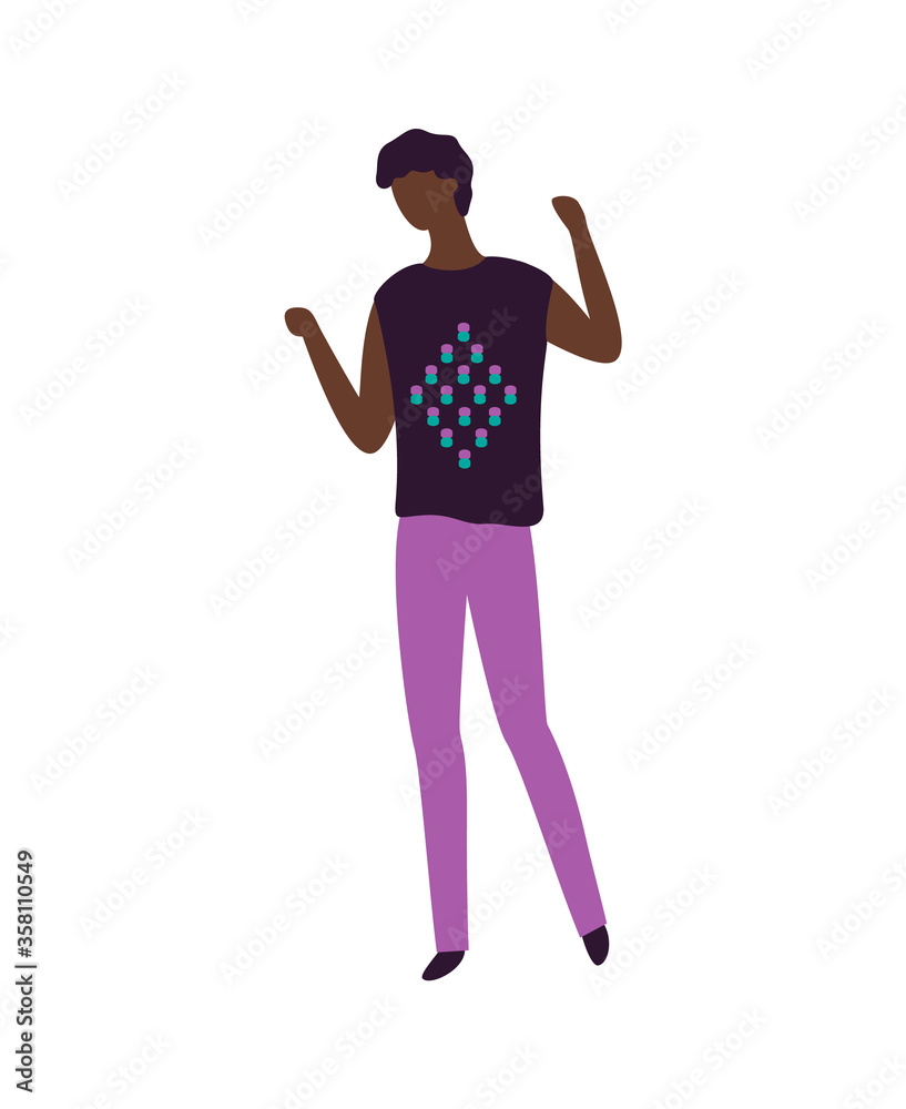 Person spending time in night club vector, man wearing casual clothes on disco, clubbing male in fancy clothing. Active adult cool outfit isolated Person spending time in night club vector, man wearing casual clothes on disco, clubbing male in fancy clothing. Active adult cool outfit isolated