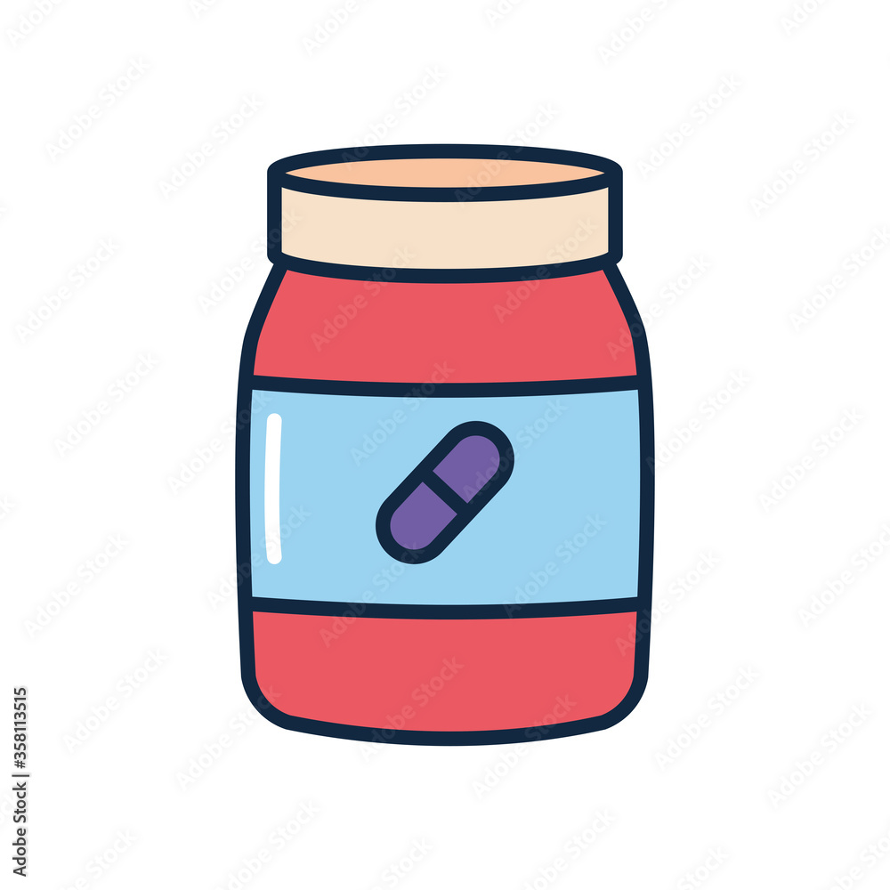 medication bottle icon, line color style medication bottle icon, line color style