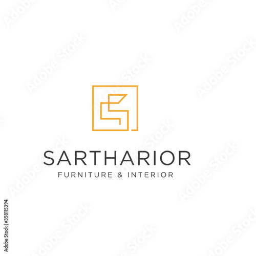 letter s geometric and minimalist logo design