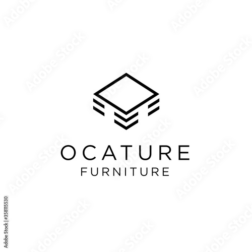 Furniture logo template design with square shape © Raplizer