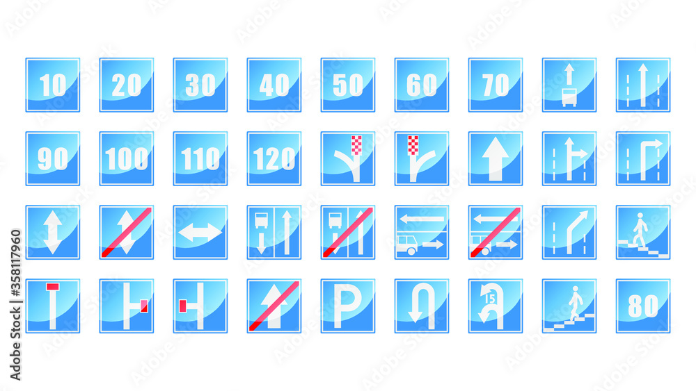 Set Of Different Collection Road Signs Vector Traffic Set Of Different Collection Road Signs Vector Traffic