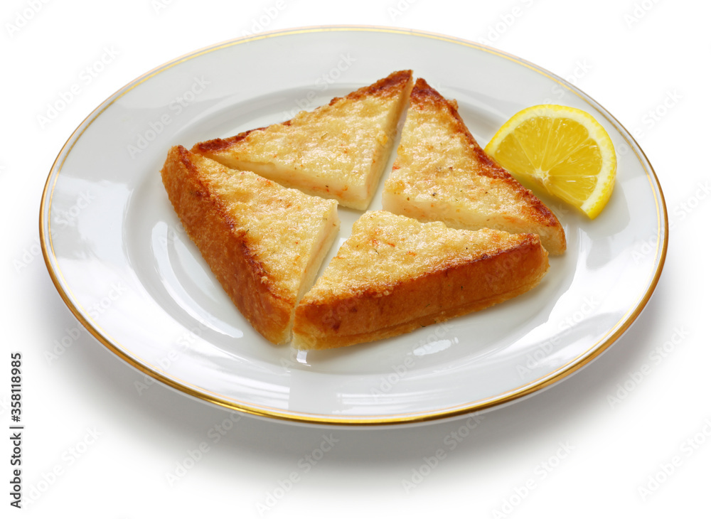 shrimp toast, prawn toast, chinese dim sum dish shrimp toast, prawn toast, chinese dim sum dish