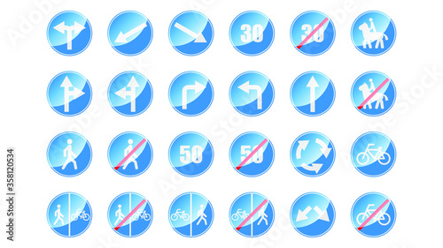 Set Of Different Collection Road Signs Vector Traffic