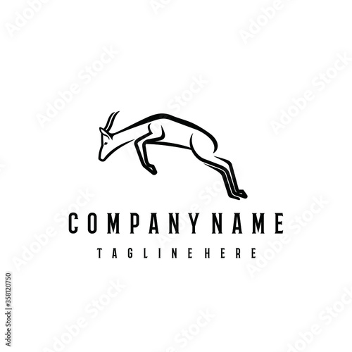 Springbok logo design template. Awesome a springbok logo. A springbok line art logotype. photo