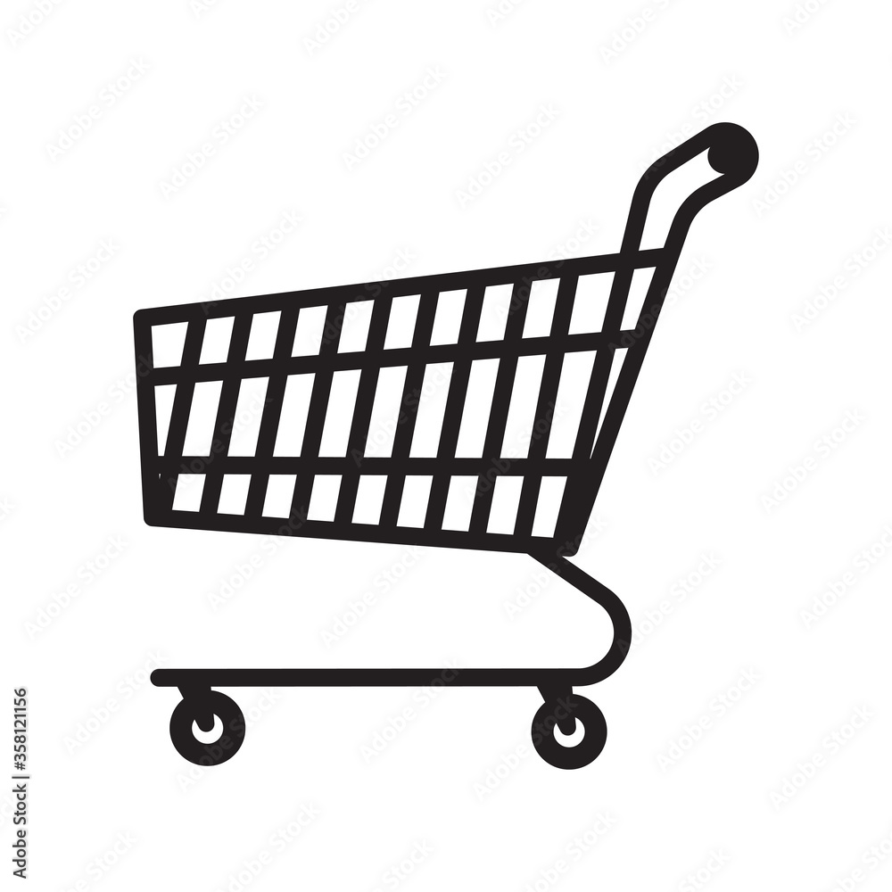 Shopping cart icon, vector isolated on white background Shopping cart icon, vector isolated on white background