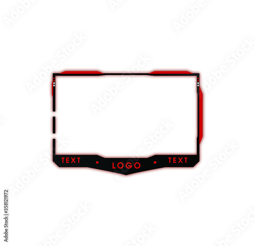 Streamers face cam modern dark theme design- VECTOR