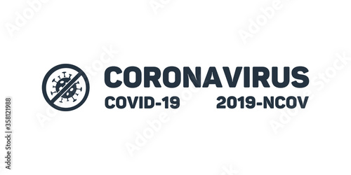isolated abstract corona virus banner, on white background, covid - 19