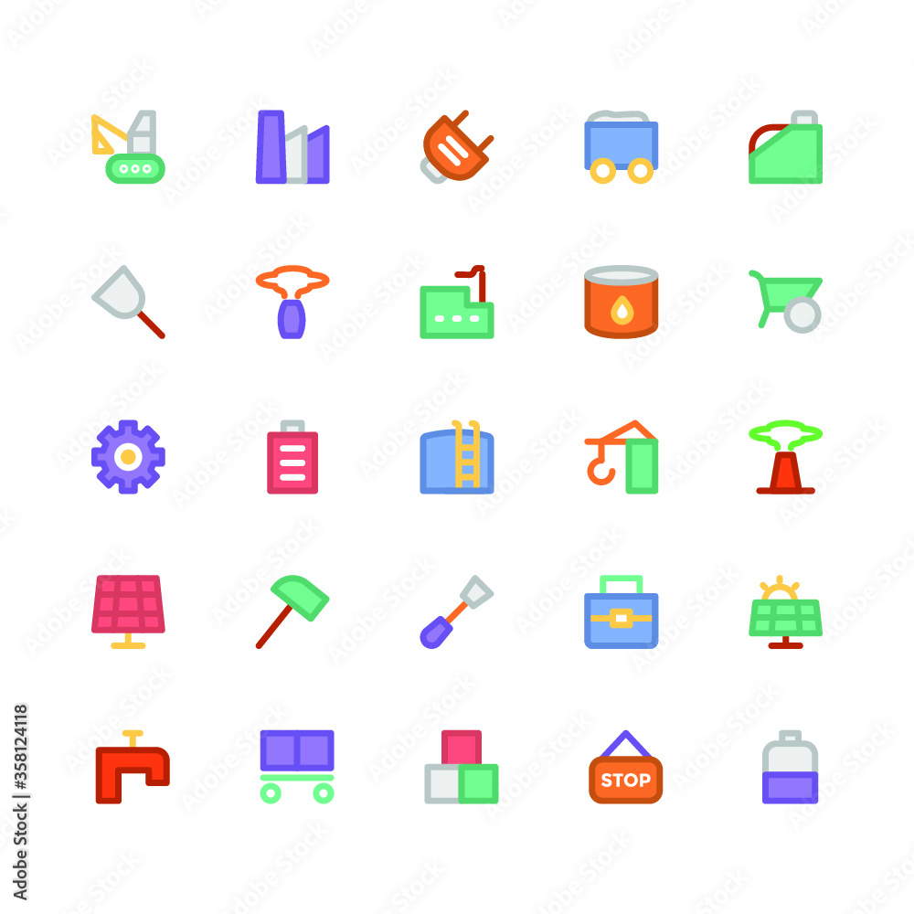 
Industrial Colored Vector Icons 10
