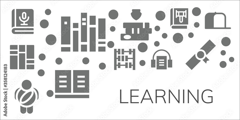 Modern Simple Set of learning Vector filled Icons Modern Simple Set of learning Vector filled Icons