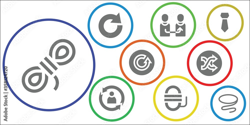 Modern Simple Set of loop Vector filled Icons Modern Simple Set of loop Vector filled Icons