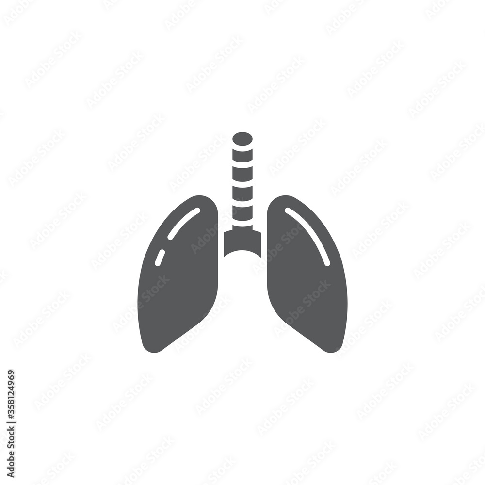 Human lungs vector icon symbol isolated on white background Human lungs vector icon symbol isolated on white background