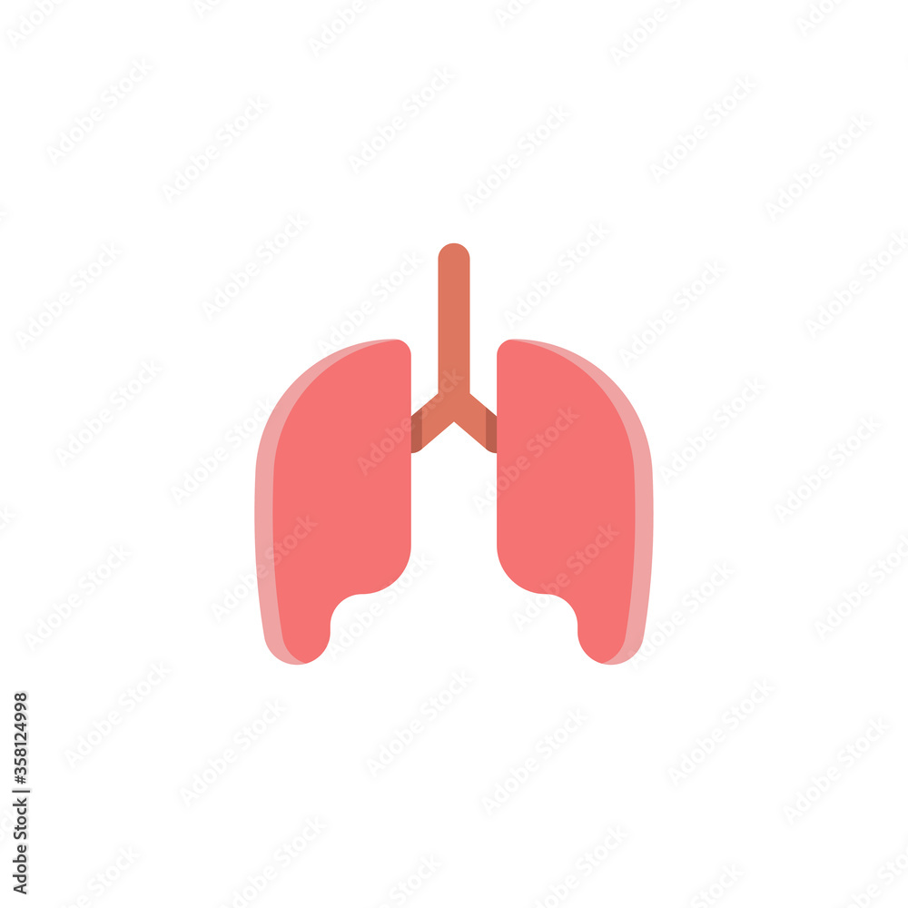 Human lungs vector icon symbol isolated on white background Human lungs vector icon symbol isolated on white background