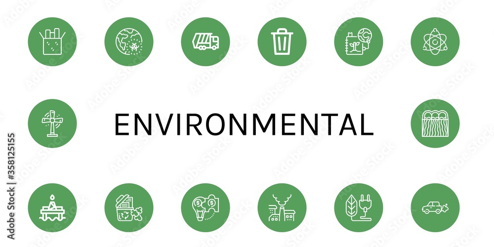 Set of environmental icons Set of environmental icons